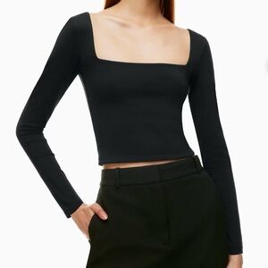 Aritzia Black Long Sleeve Bodysuit